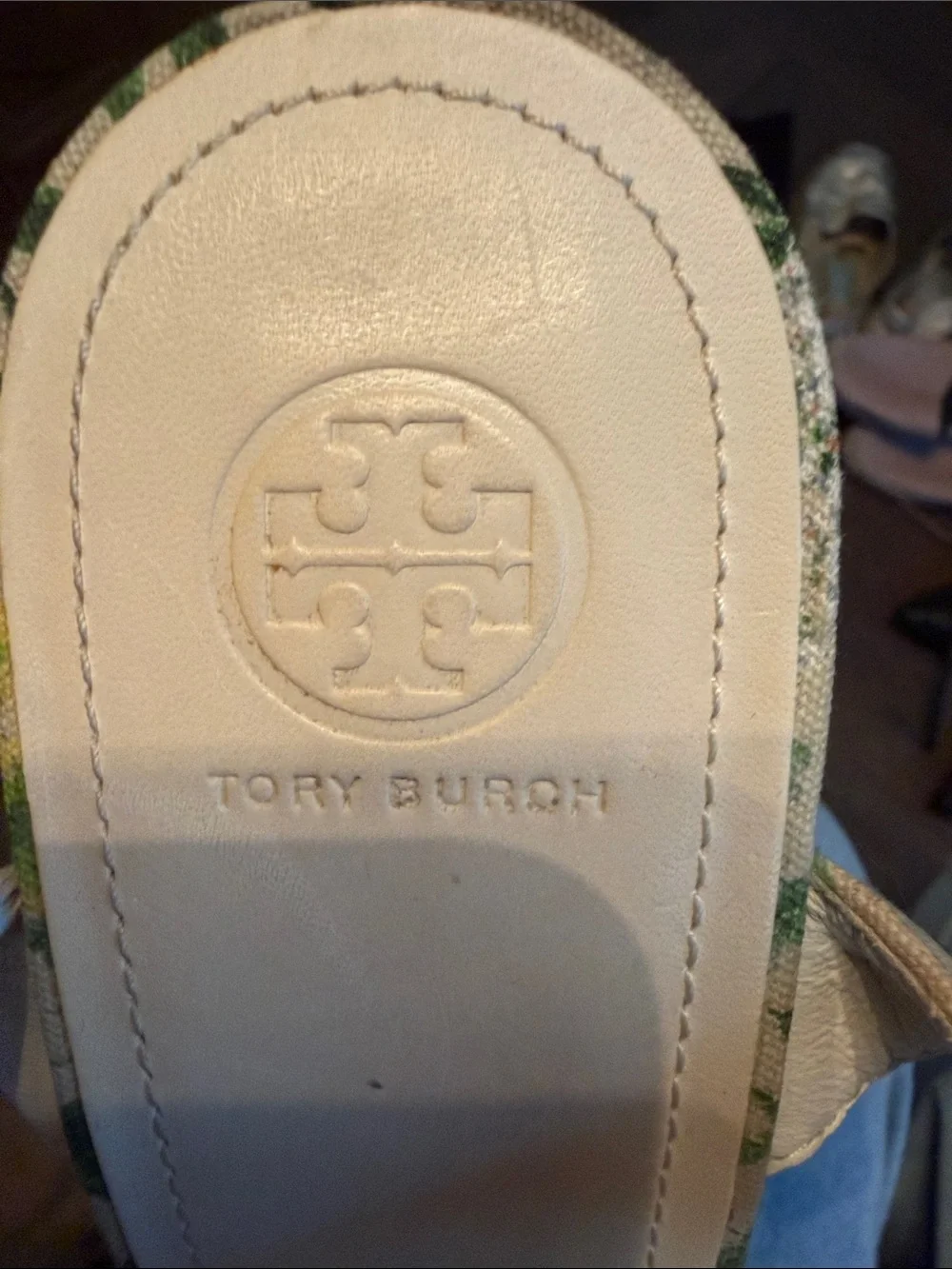 Tory Burch White Floral Bow Wedge Sandals